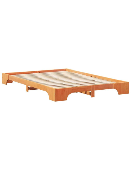 Struttura letto a terra con archiviazione Marrone 140 x 220 cm