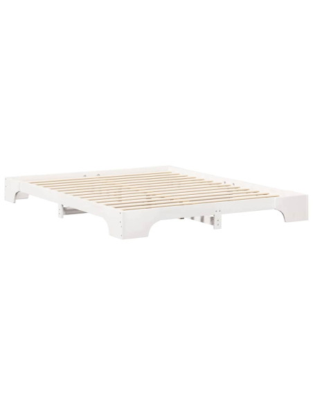 Struttura letto a terra con archiviazione Bianco 160 x 220 cm