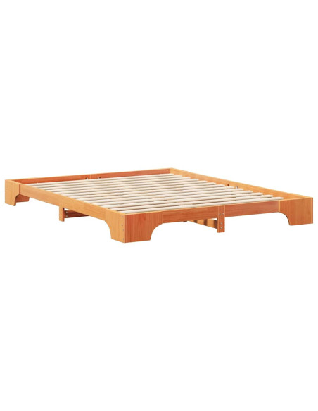 Struttura letto a terra con archiviazione Marrone 160 x 220 cm