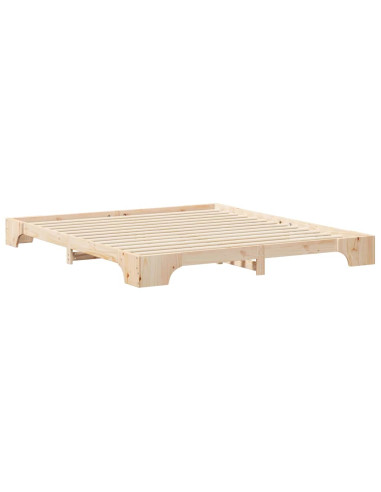 Struttura del letto Marrone 200 x 220 cm Pino massello