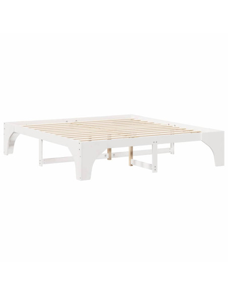 Struttura letto a terra con archiviazione Bianco 200 x 200 cm