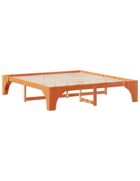 Struttura letto a terra con archiviazione Marrone 200 x 200 cm