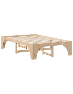 Struttura del letto Marrone 140 x 190 cm Pino massello