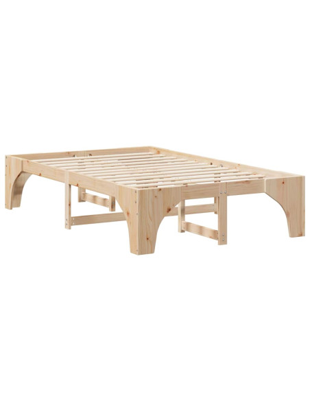 Struttura letto a terra Marrone 135 x 190 cm Legno di pino