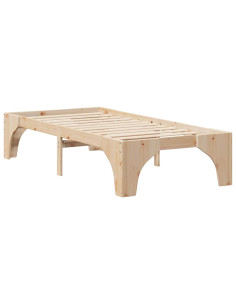 Struttura del letto Marrone 90 x 190 cm Pino massello 2