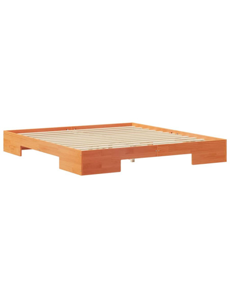 Struttura letto a terra con archiviazione Marrone 200 x 200 cm