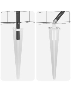 Recinzione con Posto Grigio 0,8 x 25 m Acciaio 2