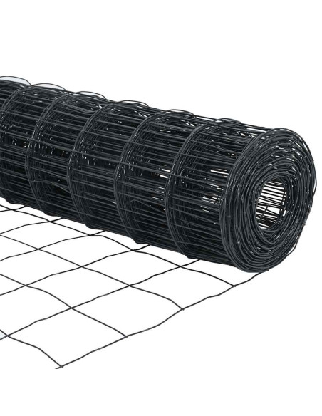 Recinzione Euro con 13 pali a punta 0.8x25 m in acciaio galvanizzato grigio