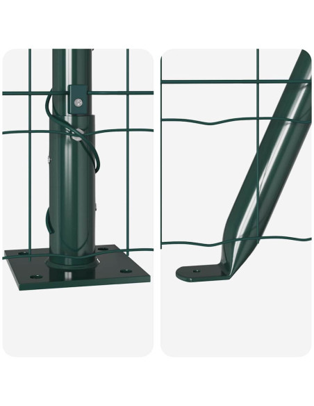 Recinzione Euro con 13 Post Flangiati 0.6x50 m Acciaio Zincato