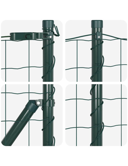 Recinzione Euro con 13 pali flangiati 0.6x50 m Acciaio zincato