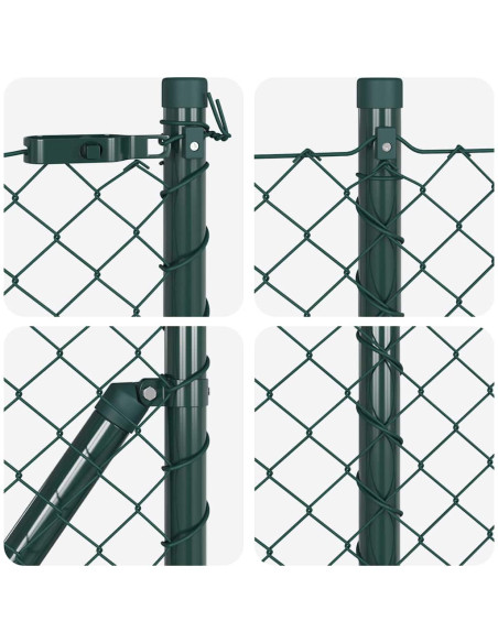 Set di pali del recinto Argento 25 x 0,6 m Acciaio zincato