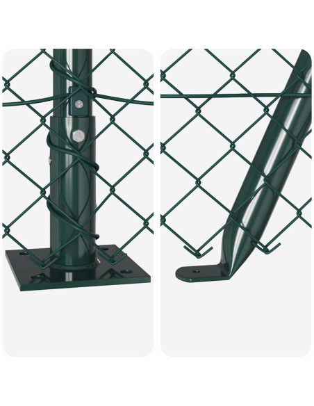 Set di pali del recinto Argento 25 x 0,6 m Acciaio zincato