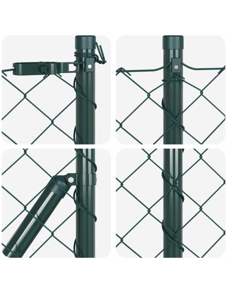 Set di pali del recinto Argento 25 x 0.6 m