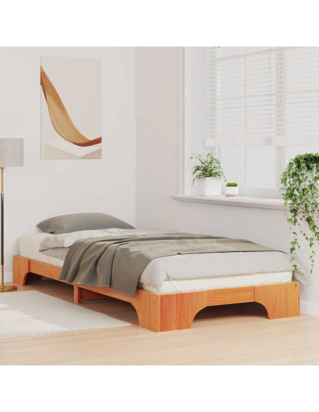Struttura letto a terra Marrone 90 x 210 cm legno
