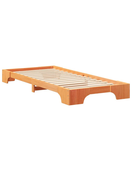 Struttura letto a terra Marrone 90 x 210 cm legno