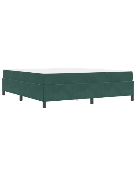 Struttura del letto Verde scuro e bianco 180 x 200 cm Velluto