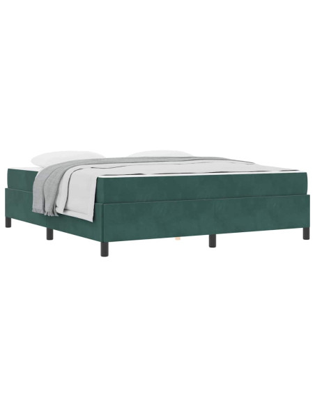 Struttura del letto Verde scuro e bianco 180 x 200 cm Velluto