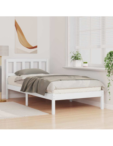 Struttura del letto Bianco 75 x 190 cm Pino massello