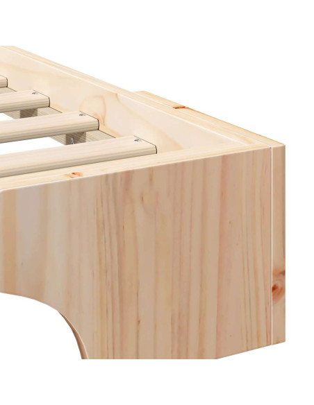 Struttura letto a terra Marrone 100 x 210 cm legno