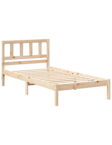Struttura del letto Marrone 75 x 190 cm Pino massello