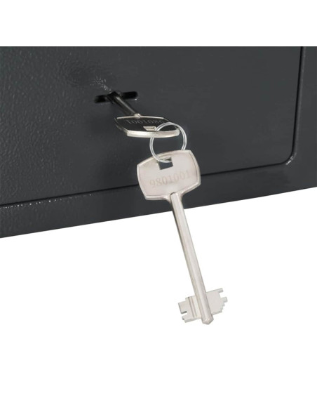 Scatola di Sicurezza con Serratura a Chiave Grigio Scuro 17x23x17 cm Acciaio
