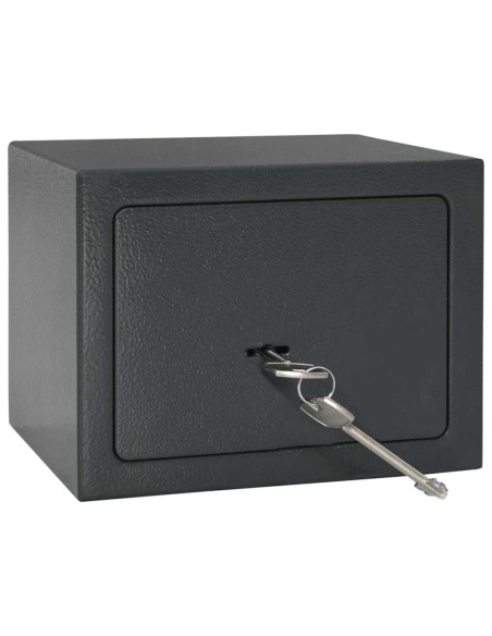Scatola di Sicurezza con Serratura a Chiave Grigio Scuro 17x23x17 cm Acciaio