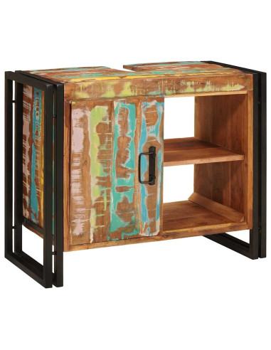 Armadio sottolavello Multicolore Legno Recuperato Massello