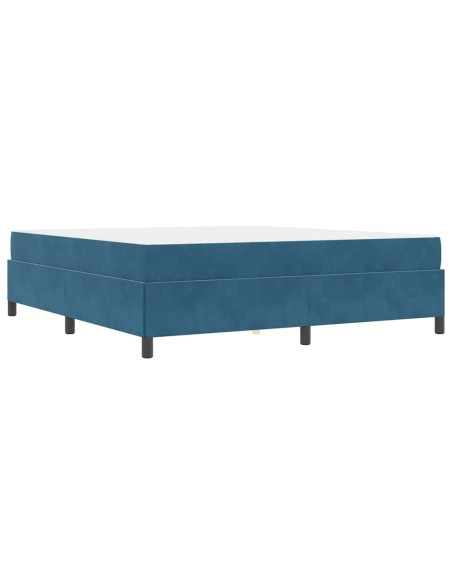 Struttura del letto Blu scuro e bianco 180 x 200 cm Velluto