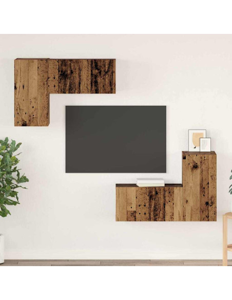 Set mobile TV 4 pcs Legno vecchio 60 x 30 x 30 cm