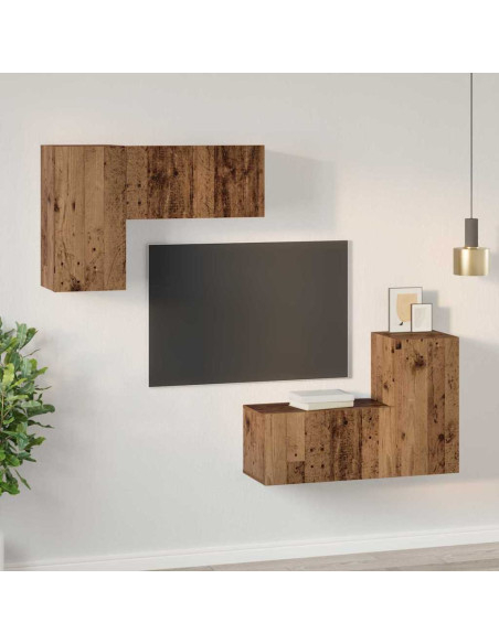 Set mobile TV 4 pcs Legno vecchio 60 x 30 x 30 cm