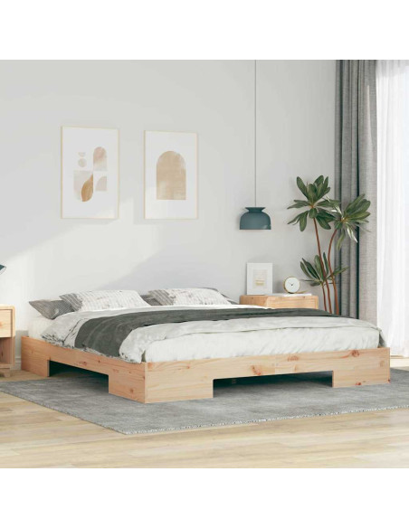 Struttura letto a terra con archiviazione Marrone 180 x 200 cm