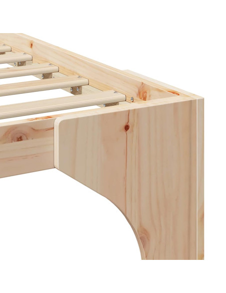 Struttura letto a terra Marrone 135 x 190 cm Legno di pino
