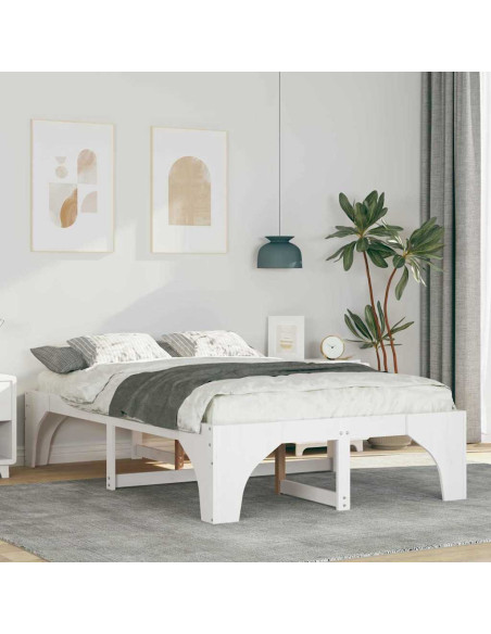 Struttura del letto Bianco 135 x 190 cm Pino massello