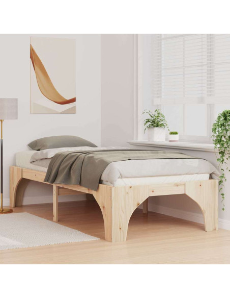 Struttura letto a terra con archiviazione Marrone 100 x 200 cm