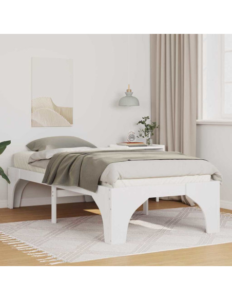 Struttura letto a terra con archiviazione Bianco 100 x 200 cm