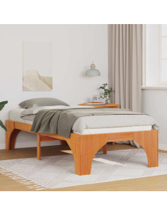 Struttura del letto Marrone 100 x 200 cm Pino massello 2