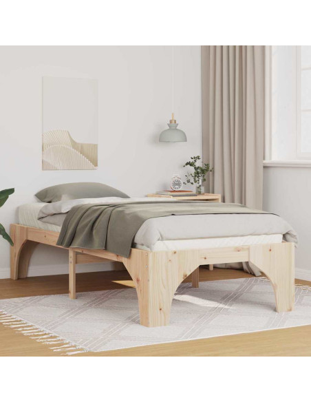 Struttura letto a terra con archiviazione Marrone 90 x 200 cm