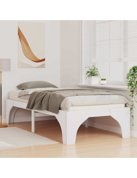 Struttura letto a terra con archiviazione Bianco 80 x 200 cm
