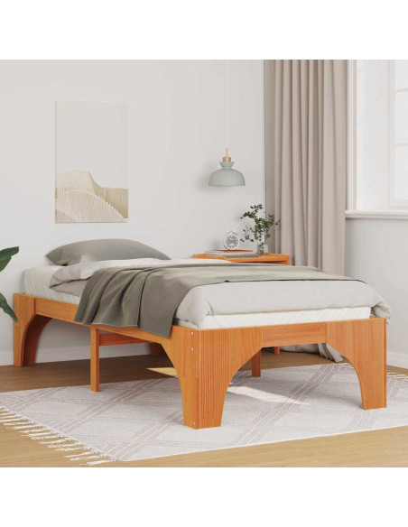 Struttura letto a terra con archiviazione Marrone 75 x 190 cm