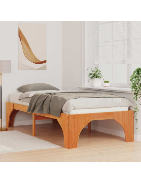 Struttura letto a terra con archiviazione Marrone 75 x 190 cm