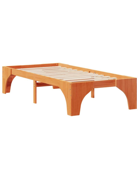 Struttura letto a terra con archiviazione Marrone 75 x 190 cm