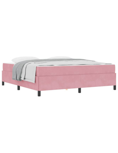 Struttura del letto con materasso Rosa 180 x 200 cm Tessuto