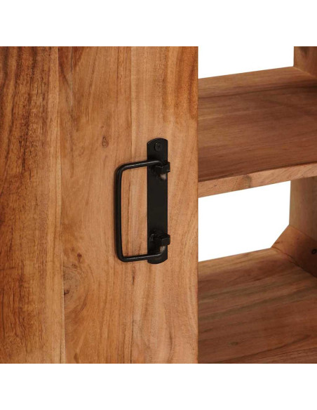 Mobile sottolavabo con porta Legno Massello di Acacia, Ferro