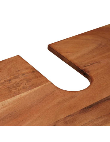 Armadio sottolavello con porta Marrone Legno di Acacia Massello