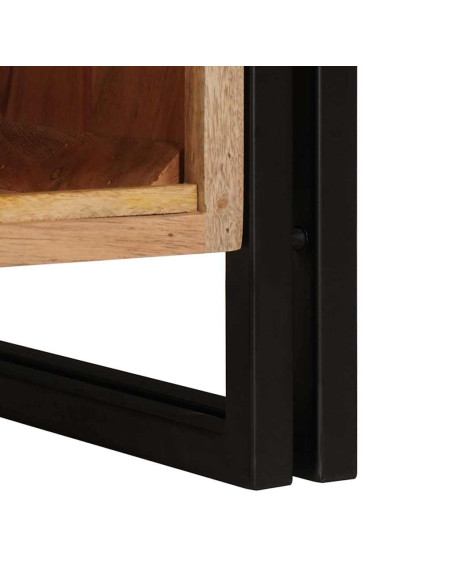 Mobile sottolavabo con porta Legno Massello di Acacia, Ferro