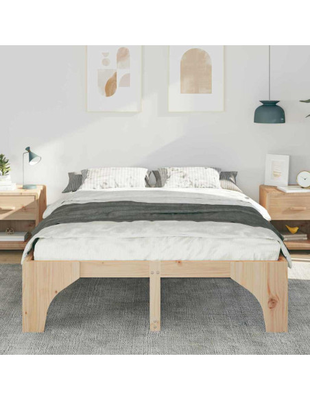 Struttura letto a terra con archiviazione Marrone 140 x 200 cm