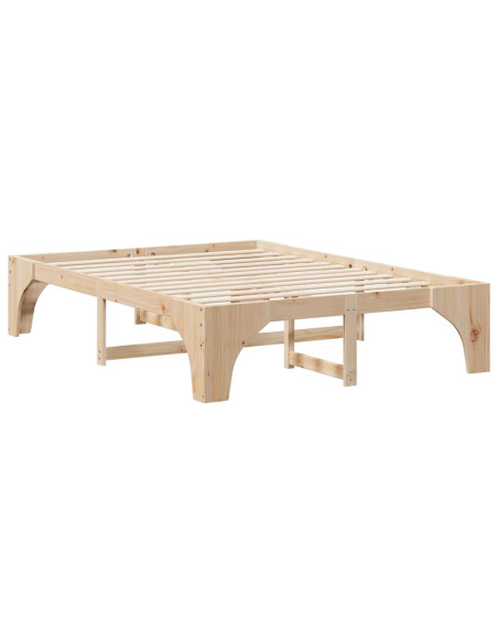 Struttura del letto Marrone 140 x 200 cm Pino massello