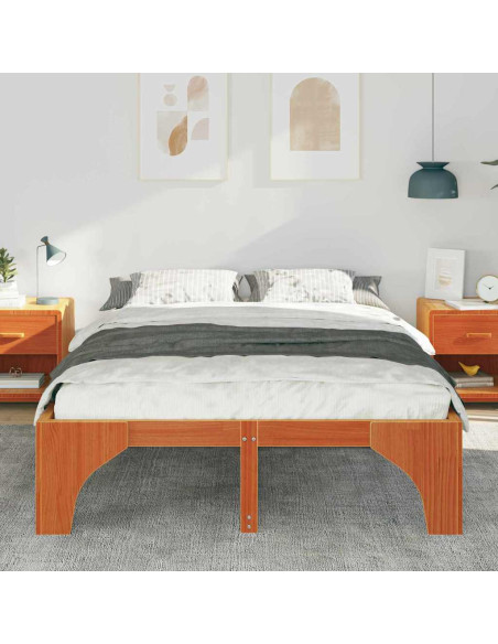 Struttura letto a terra con archiviazione Marrone 140 x 200 cm