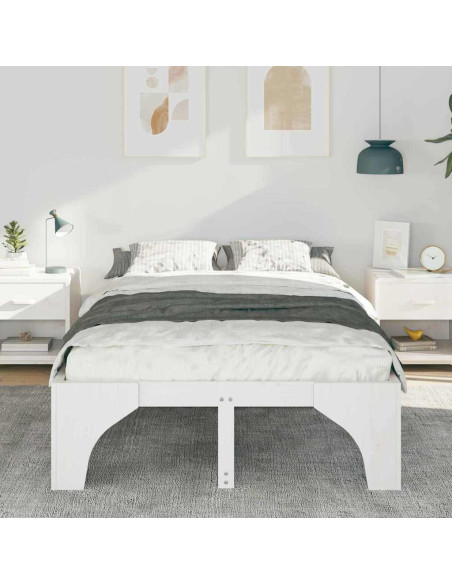 Struttura letto a terra Bianco 140 x 190 cm