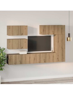 Set mobile TV 6 pcs Rovere artigianale Legno multistrato 2